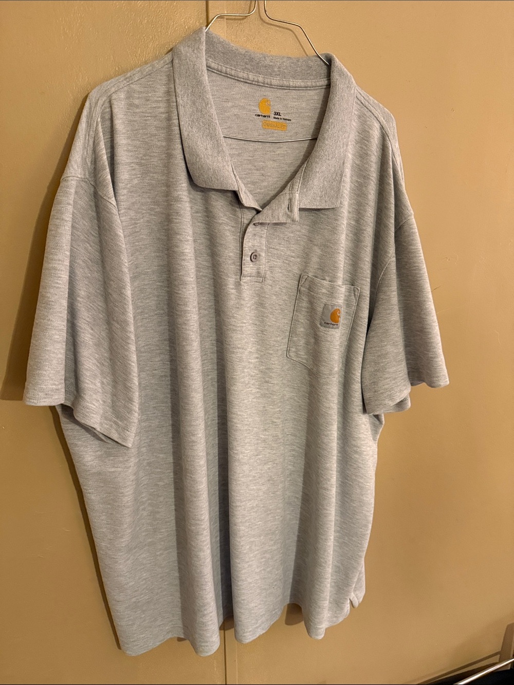 Carhartt Men's Polo Shirt in Light Heather Gray with Chest Pocket Logo